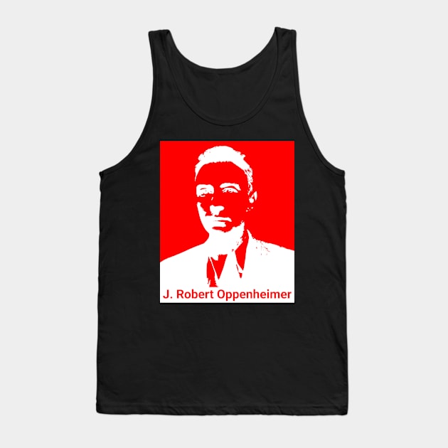 Oppenheimer - White on Red Tank Top by Distinct Designs NZ